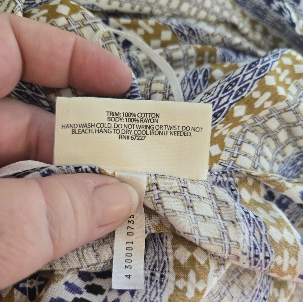 Bobbie Brooks Boho Poncho Open Kimono Blue And Yellow One Size